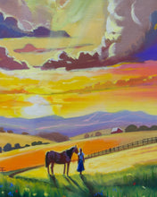 Load image into Gallery viewer, Golden Twilight on the Homestead – Original American Rural Landscape Oil Painting