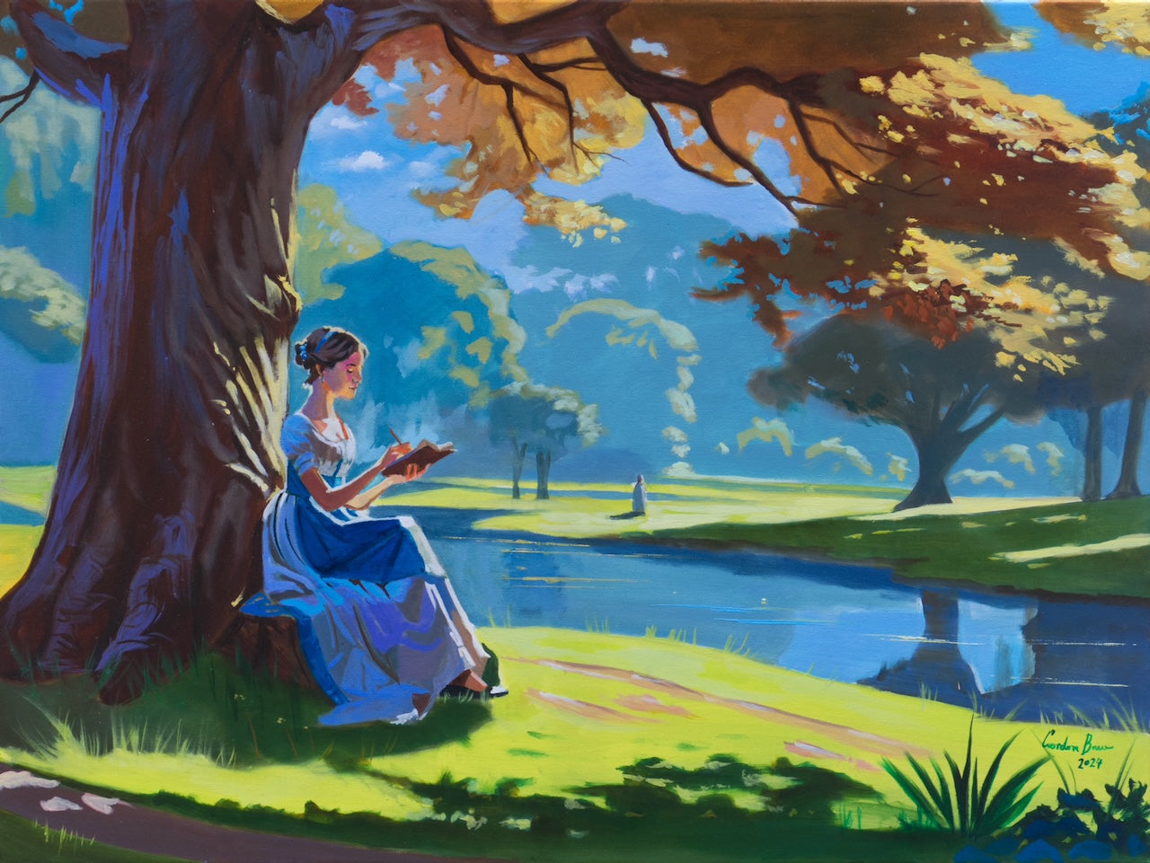 jane austen blue dress portrait Pegatina for Sale con la obra Retrato de Jane Austen de CastlesClassics
