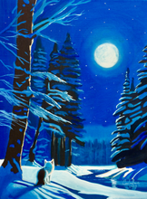 Load image into Gallery viewer, Winter fox original oil painting