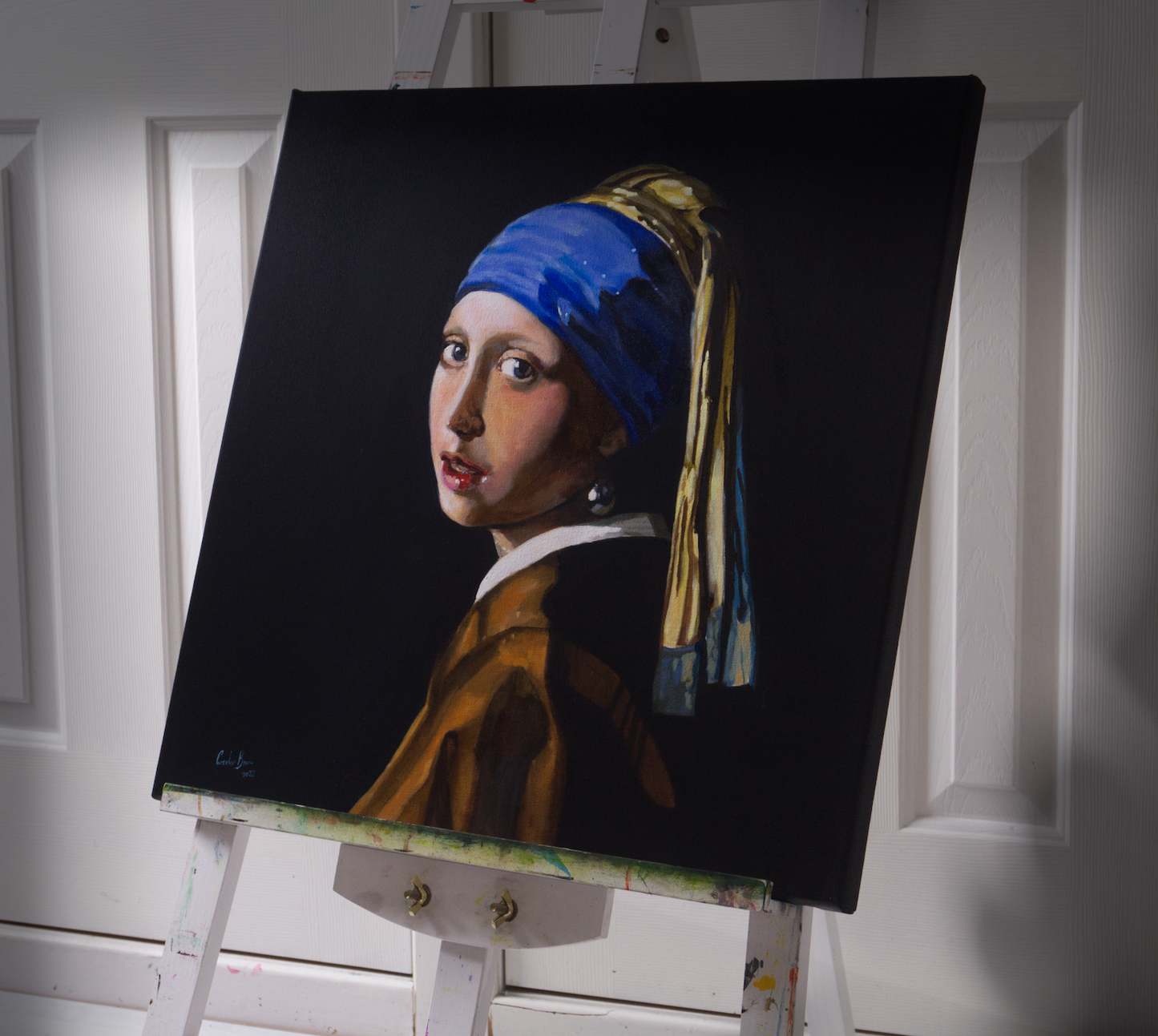 Girl with a pearl earring original painting