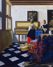 Load image into Gallery viewer, The Music Lesson – Hand-Painted Vermeer Study in Oils