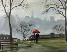 Load image into Gallery viewer, Edinburgh Rain – Original Scottish City Oil Painting