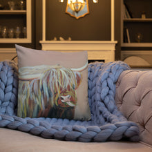 Load image into Gallery viewer, Highland cow Premium Pillow
