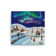 Load image into Gallery viewer, Winter village, folk art canvas print