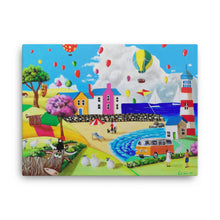 Load image into Gallery viewer, At the seaside naive art canvas