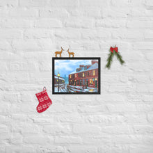 Load image into Gallery viewer, Winter art print, The Sweet Shop street scene framed