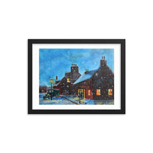 Load image into Gallery viewer, Winter street scene, winter decor, fine art print Framed poster