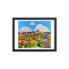 Load image into Gallery viewer, Cow, sheep and cat folk art Framed print