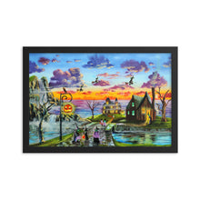 Load image into Gallery viewer, Halloween print witches, trick or treat Framed poster