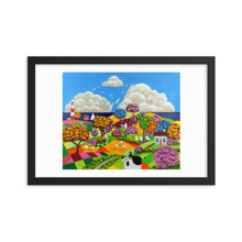 Load image into Gallery viewer, Cow, sheep and cat folk art Framed print