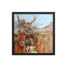 Load image into Gallery viewer, Highland cow Scottish locals Framed poster