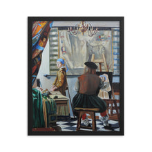 Load image into Gallery viewer, Vermeer paints The Girl with a Pearl Earring print taken from painting Framed poster