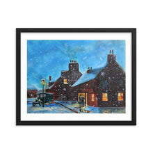 Load image into Gallery viewer, Winter street scene, winter decor, fine art print Framed poster