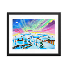 Load image into Gallery viewer, Folk art winter print, the northern lights