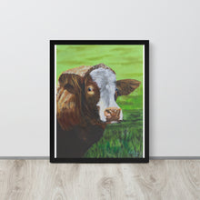 Load image into Gallery viewer, Cow framed print