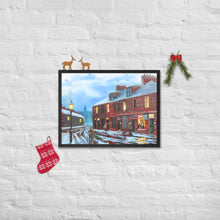 Load image into Gallery viewer, Winter art print, The Sweet Shop street scene framed