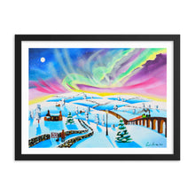 Load image into Gallery viewer, Folk art winter print, the northern lights