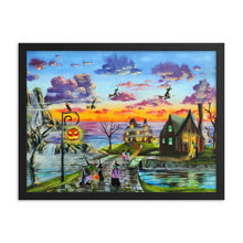 Load image into Gallery viewer, Halloween print witches, trick or treat Framed poster
