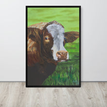 Load image into Gallery viewer, Cow framed print
