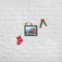 Load image into Gallery viewer, Winter art print, The Sweet Shop street scene framed