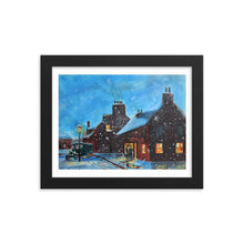 Load image into Gallery viewer, Winter street scene, winter decor, fine art print Framed poster