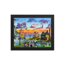 Load image into Gallery viewer, Halloween print witches, trick or treat Framed poster