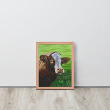 Load image into Gallery viewer, Cow framed print