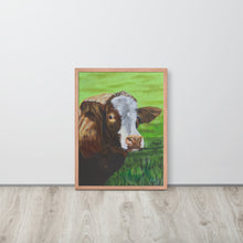 Load image into Gallery viewer, Cow framed print