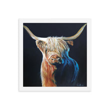 Load image into Gallery viewer, Highland cow framed print