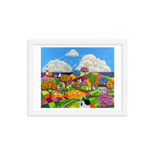 Load image into Gallery viewer, Cow, sheep and cat folk art Framed print