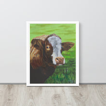 Load image into Gallery viewer, Cow framed print