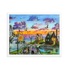 Load image into Gallery viewer, Halloween print witches, trick or treat Framed poster