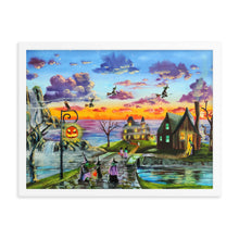 Load image into Gallery viewer, Halloween print witches, trick or treat Framed poster