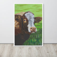 Load image into Gallery viewer, Cow framed print