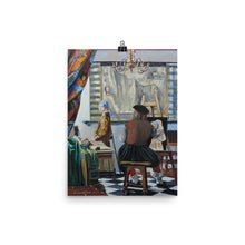 Load image into Gallery viewer, Vermeer paints The Girl with a Pearl Earring print taken from painting
