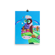 Load image into Gallery viewer, Cute cow face, folk art print