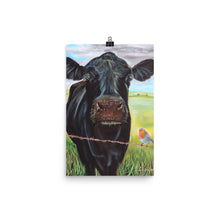 Load image into Gallery viewer, Cow and a robin Poster