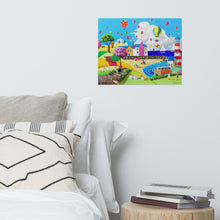 Load image into Gallery viewer, At the seaside naive art print