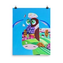 Load image into Gallery viewer, Cute cow face, folk art print