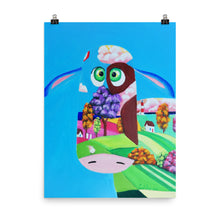 Load image into Gallery viewer, Cute cow face, folk art print