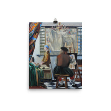 Load image into Gallery viewer, Vermeer paints The Girl with a Pearl Earring print taken from painting