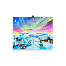 Load image into Gallery viewer, Folk art winter print, the northern lights