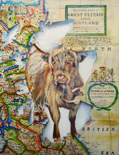 Load image into Gallery viewer, Highland cow, Spirit of Scotland painting (2021)