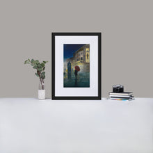 Load image into Gallery viewer, BLACK FRAME - Red umbrella rainy print, framed from my original painting