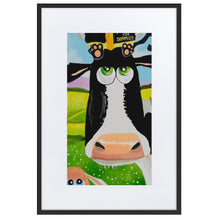 Load image into Gallery viewer, Cow framed art print, Matte Paper Framed cute animals Poster With Mat