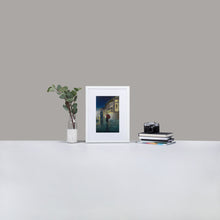 Load image into Gallery viewer, WHITE FRAME - Red umbrella rainy print, framed from my original painting