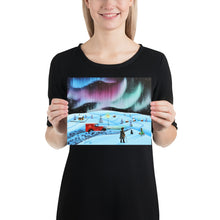 Load image into Gallery viewer, The northern lights and a red Royal Mail van Poster