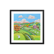 Load image into Gallery viewer, Folk art nursery decor sheep framed print