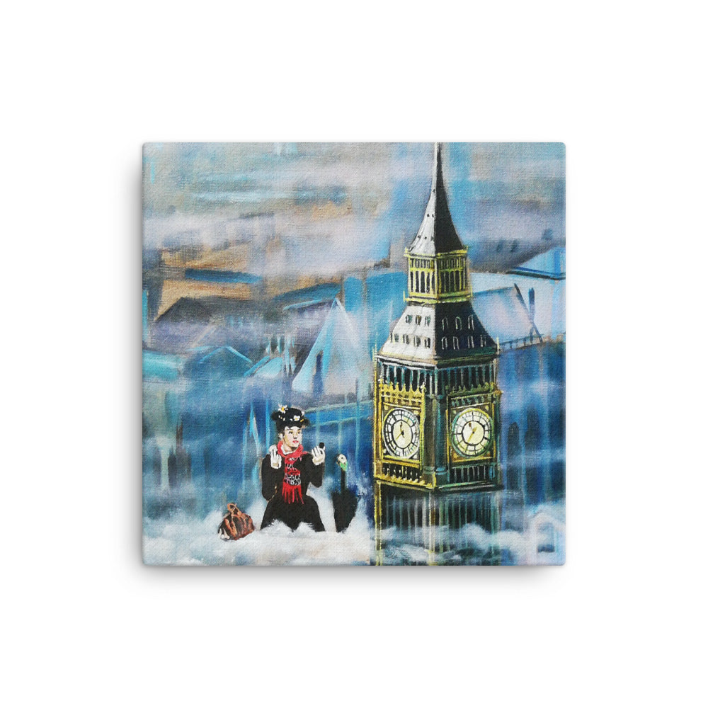 Mary Poppins in the clouds Canvas