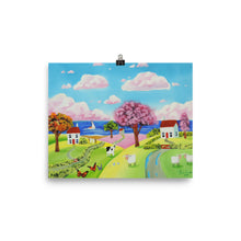 Load image into Gallery viewer, Sheep and cow folk art Poster, Gordon Bruce art